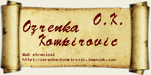 Ozrenka Kompirović vizit kartica